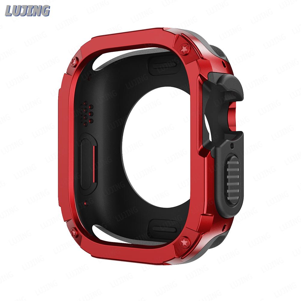 2 i 1 Deksel til Apple Watch Series 8 7 6 5 4 SE Ultra2 41mm 45mm 40mm For Apple watch deksel 44mm 49mm TPU + PC Støtsikker Beskyttelsesramme til iwatch