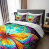 3pcs Vibrant Butterfly Floral Bedding Duvet Cover Set Butterfly Garden Bedding Set Colorful Butterfly Themed Tropical Butterfly