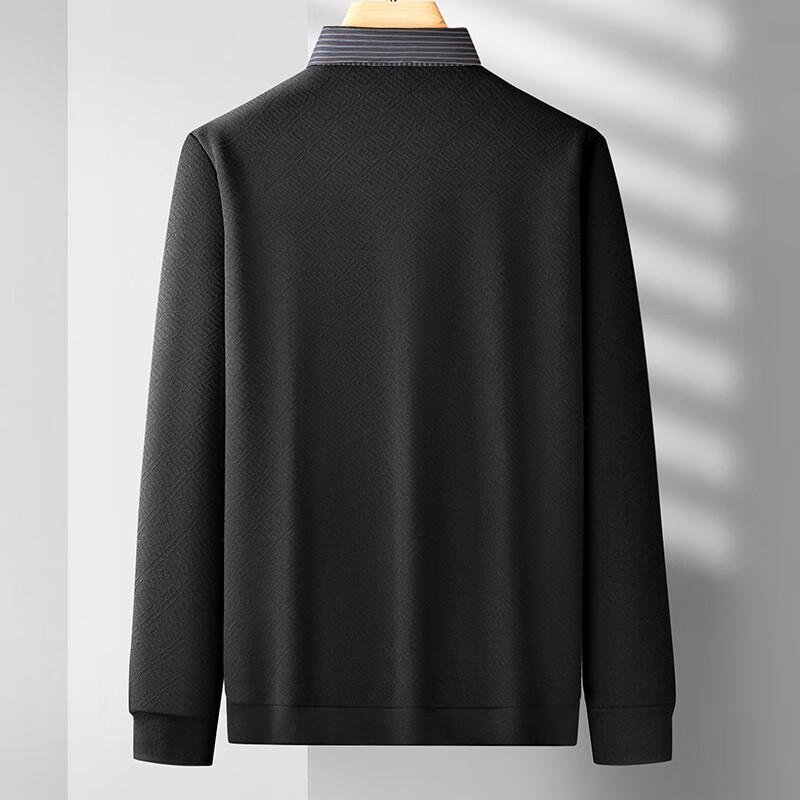 Men's Plus Size Fleece-lined Faux Two-piece Shirt Collar Sweatshirt