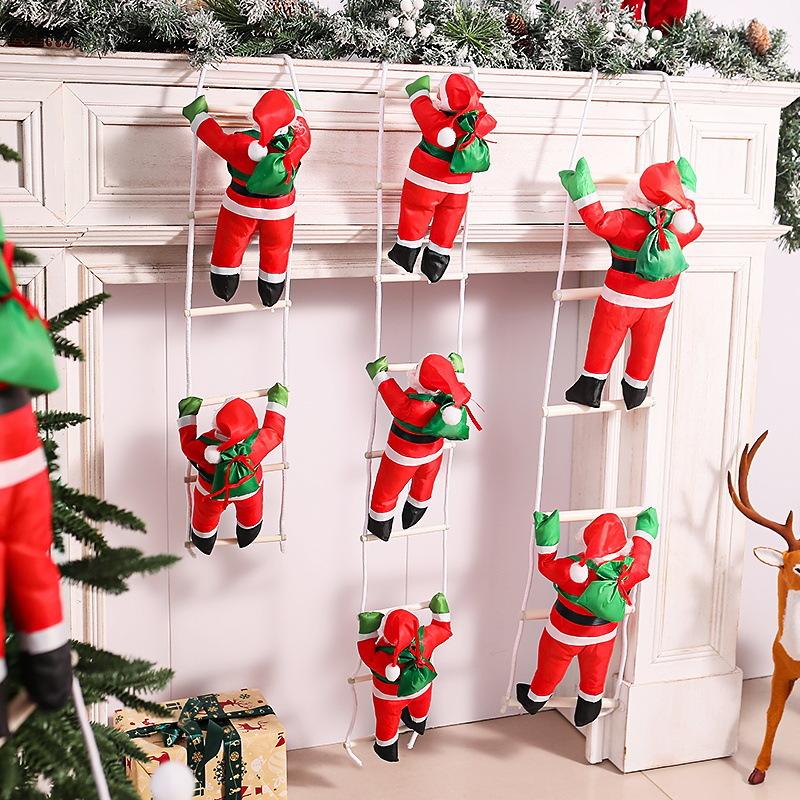 Christmas Pendant Decoration Ladder Santa Claus Climbing Rope Doll Single Multi-person Ladder Toy Gift