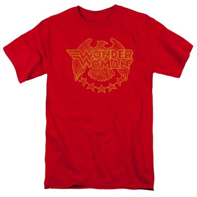 DC Wonder Eagle Herren T-Shirt Rot Offiziell Lizenziert