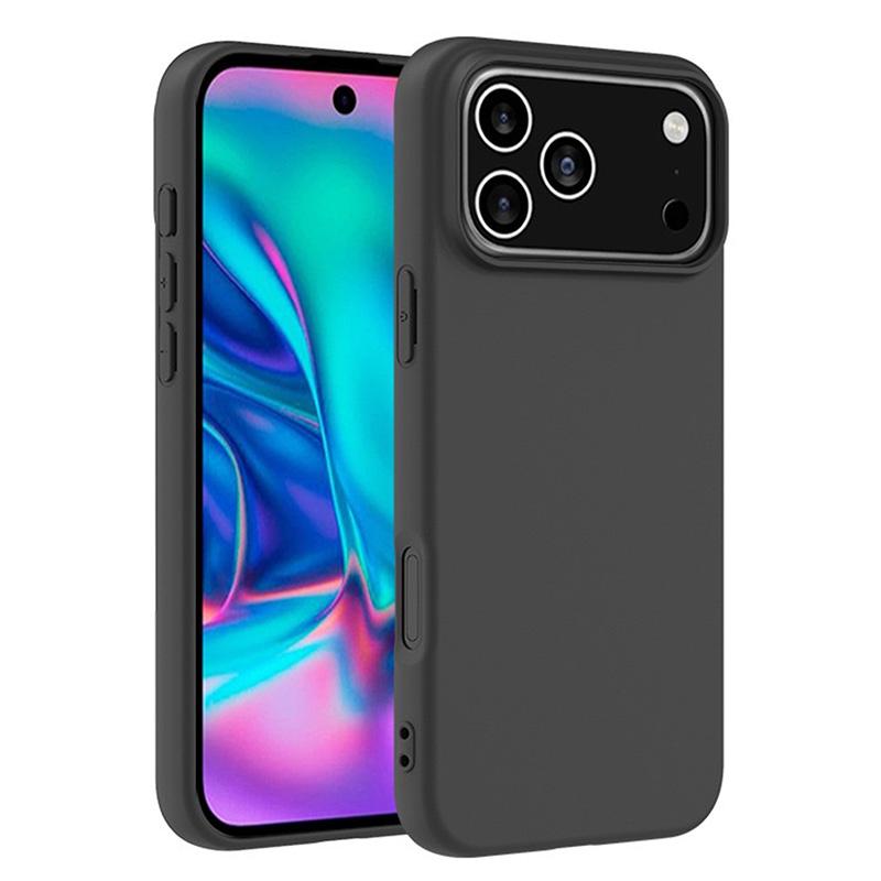 For iPhone 17 Pro Max Case Soft Matte Back TPU Black Phone Cover ,Large Cutout