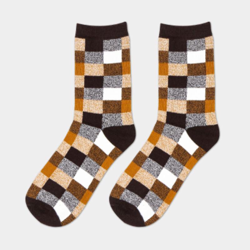 Fashion Socks New Arrival Business Socks Geometric Patterns Brand Men Cotton Socks Men