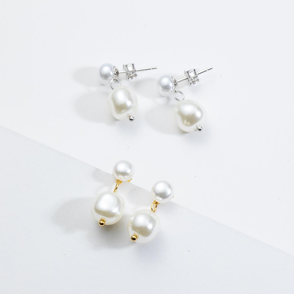 ANDYWEN 925 Sterling Silver Gold 5.8mm 8mm Pearl Drop Stud Earring Women Luxury  Pearl Women Winter 2023 New Jewelry