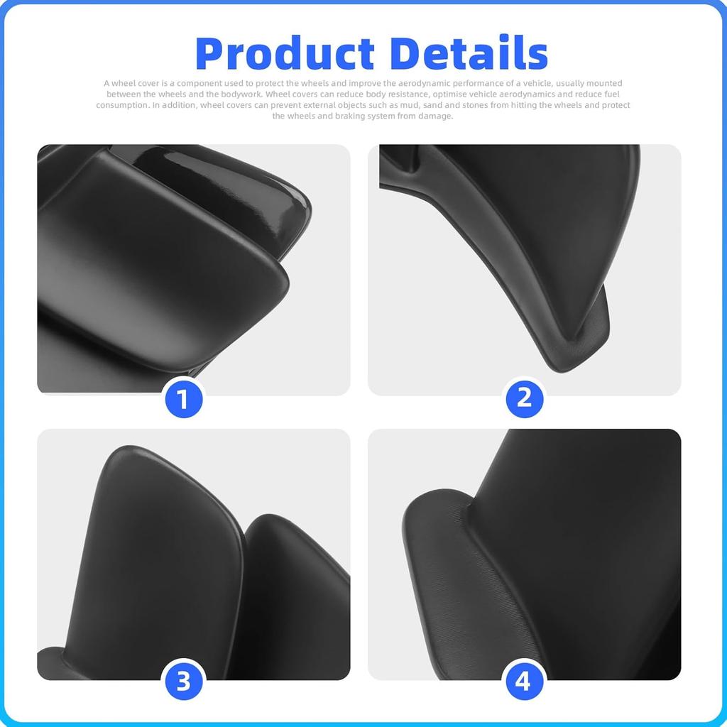 Motorcycle Rear Tail Spoiler Wing Fairing,ABS Carbon Fiber, Compatible with Ducati Panigale V2 V4S V4 V4R Super 2018-2024, 2-Piece Set (Matte Black)