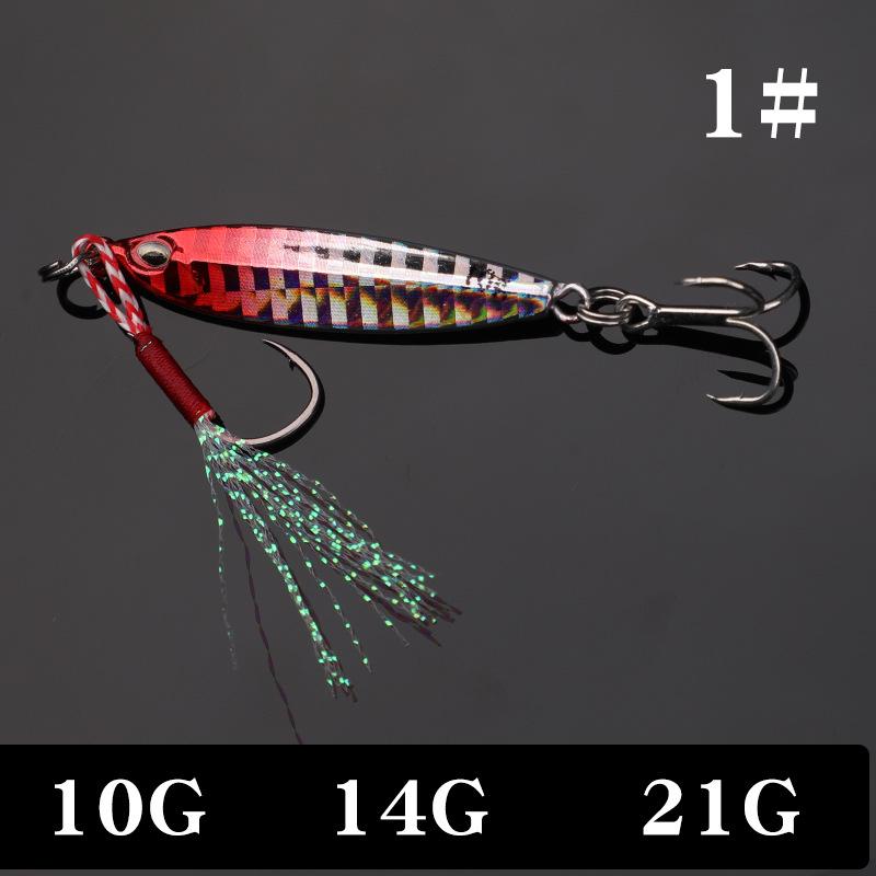 Langer Gusseisen-Platten-Angelköder mit Doppelhaken für Süßwasser- und Meeresangeln