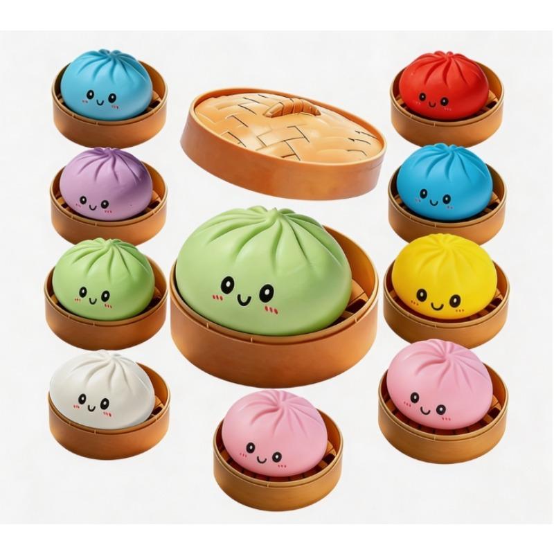 Giant Squishies Dumpling Bun Toy, Slow Rising Glitter Dumpling Stress Ball, Stress Relief Fidget Toy For Home Office Travel Toys