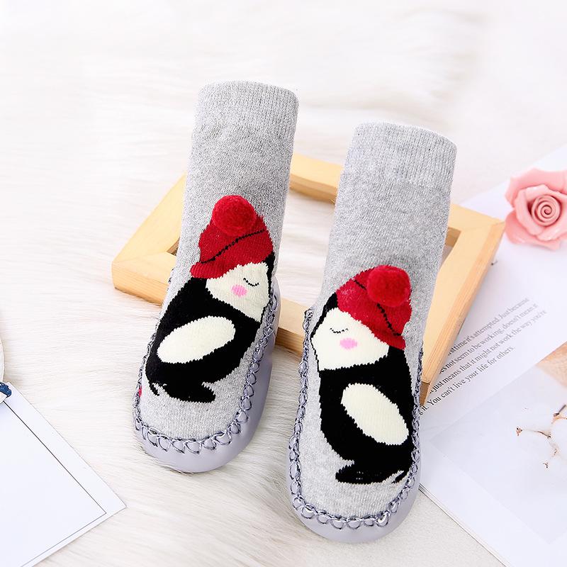 Baby Shoes Socks Children Infant Cartoon Socks Baby Gift Kids Indoor Floor Socks Leather  Non-Slip Spring Autumn Socks