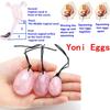 Yoni Eggs - 3 Sizes Crystal Massage Eggs,Drilled, with Unwaxed String,Made of Natural Rose Quartz Jade for Yoni PC Muscles Massage