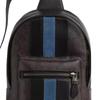 Coach West 20 College Stripe Silver Hardware Coated Canvas And Suede Crossbody Chest Bag Small Unisex bags Gunmetal CDC53-QBWAN