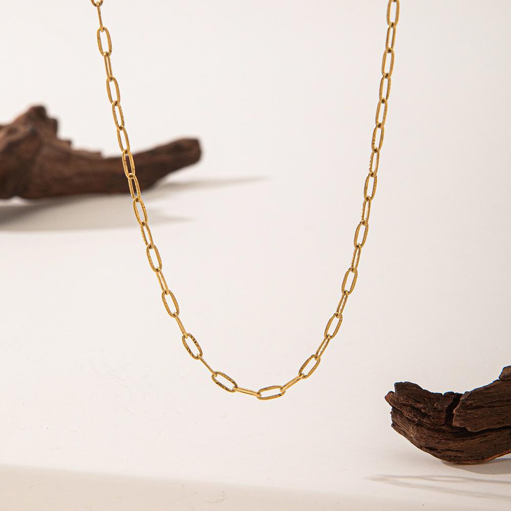 Accessories Ins Fashion Cross Chain Necklace, Necklace Collarbone Chain, Flat and Long O-Chain Necklace Women