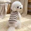Breathable Dog Striped T-Shirt Comfortable Pet Pullover Bear Pattern Summer Dog Clothes  Small Dogs