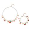Collier Élégant avec Breloque Cœur Collier Ras-du-cou Doux Perle Nouveau Collier Cerise Fruit Bijoux Femme