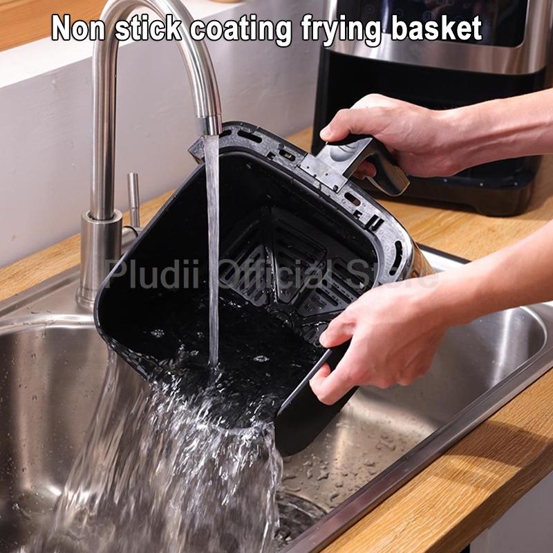 Forno Fritadeira de Ar Inteligente 1400W 6L Grande Capacidade Circulação de Ar Quente 360 Janela Transparente Cozinheiro Saudável para Eletrodoméstico de Cozinha Doméstica