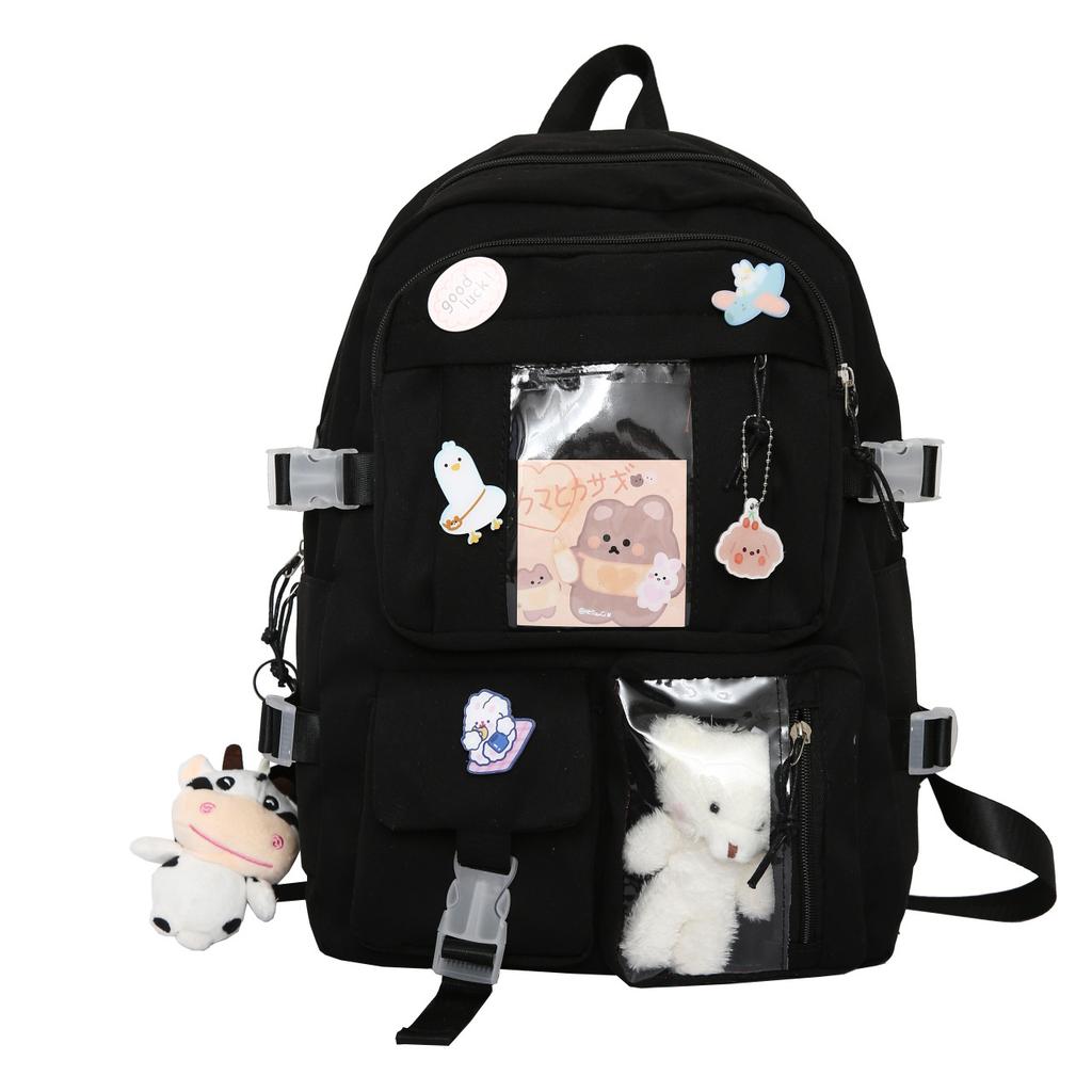 Junior high school schoolbag backpack girl cute bear doll backpack large capacity sweet student schoolbag