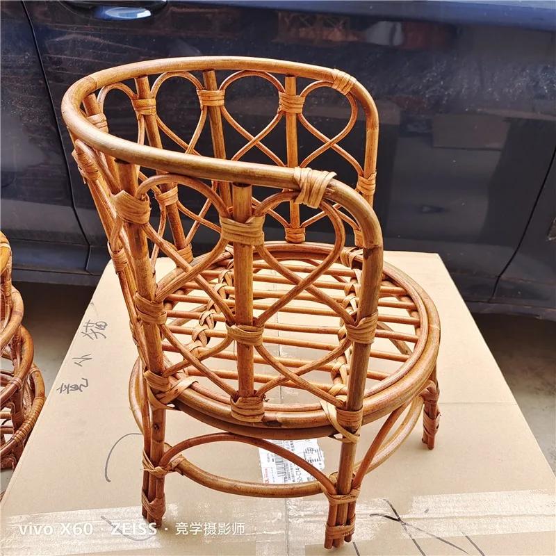 Basket Chair Infant Photo Baby Girl Boy Posing Bed Background Photography Accessor Newborn Photography Props Retro Rattan