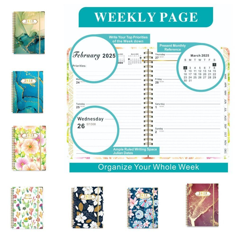 Thicken 2025 Agenda Planner Notebook Time Organizer Diary Notebook A5  Schedules Notepad  Study