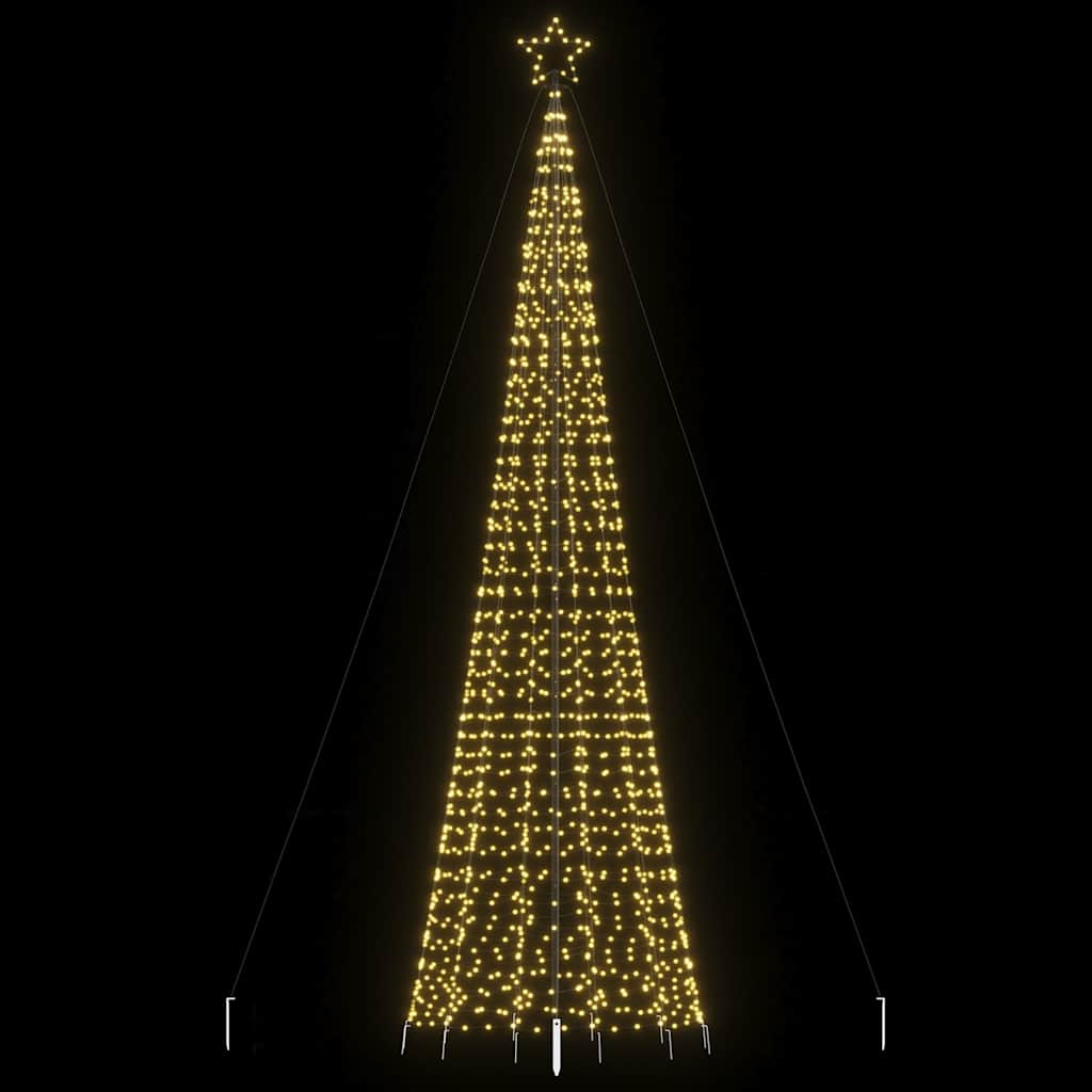 LED Christmas Tree with Ground Spikes 1534 Warm White LEDs 500 cm
