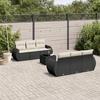 VidaXL Garden Lounge Set 7 Pcs with Cushions Black Wicker 3221105