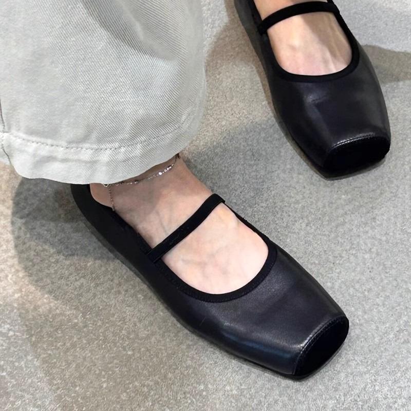 

~Туфли Мэри Джейн с квадратным носком и ремешком с прорезями удобные, легкие и мягкие туфли-лодочки с леопардовым принтом для женщин 40 чёрный