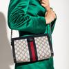 GUCCI Canvas With Leather Envelope Bag, Clutch, Crossbody Bag, Shoulder Bag Womens White Blue