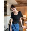 Short-sleeved T-shirt for Women In Summer New Korean Style Design Slim and Slim Backless Short Student Top