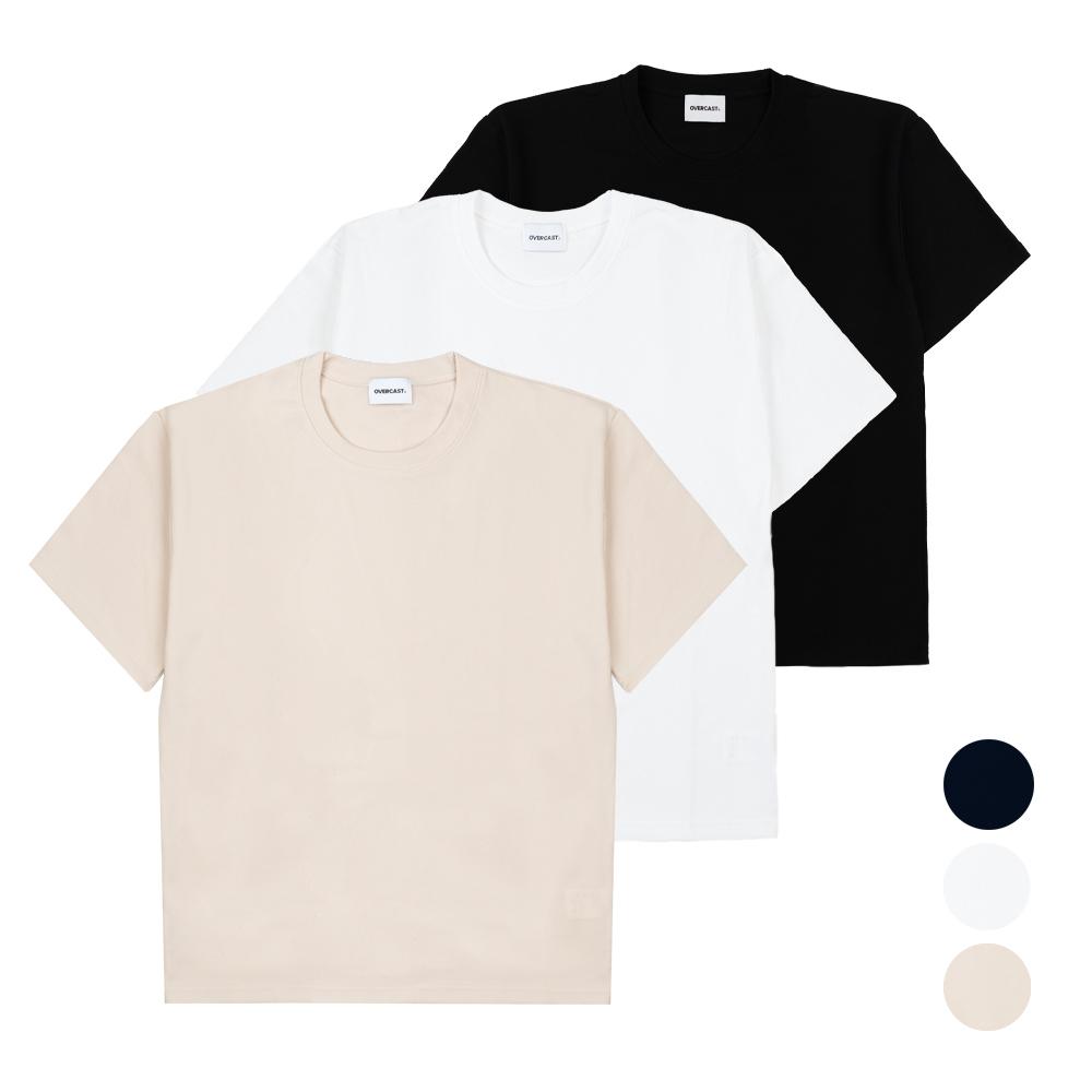 Obeokaeseuteu Short Sleeve T-Shirt Three-Pack (Beige White Black)