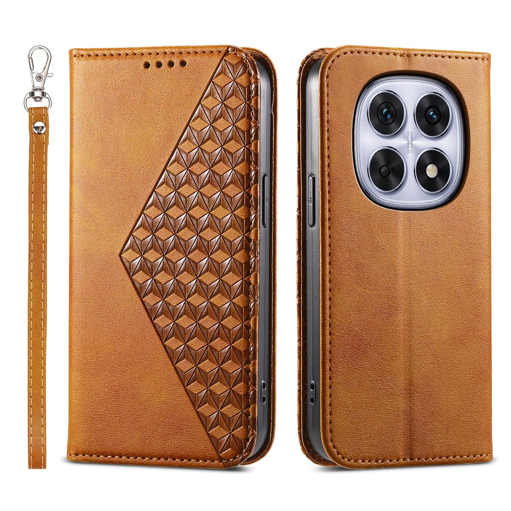 Pro Xiaomi Poco M8 5G/Redmi Note 15 5G (Globální) Pouzdro Textura telecí kůže PU Kůže Peněženka Kryt na telefon s poutkem na zápěstí