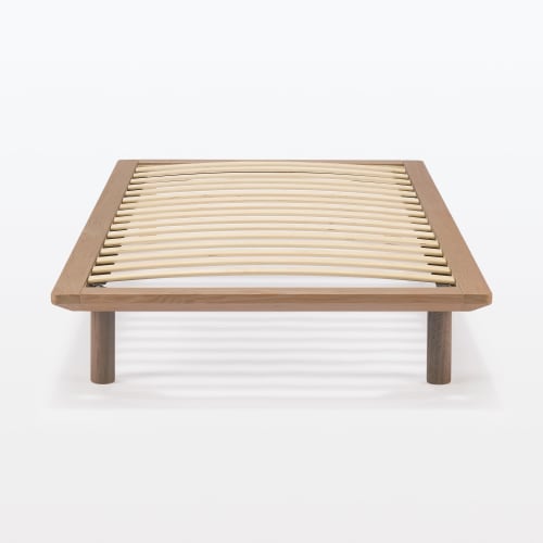 MUJI Wooden Bed Frame Single Size Width 103 X Depth 202 X Height 5.5 Cm Walnut Veneer 12892182 (Legs Sold Separately/Customer Installed)