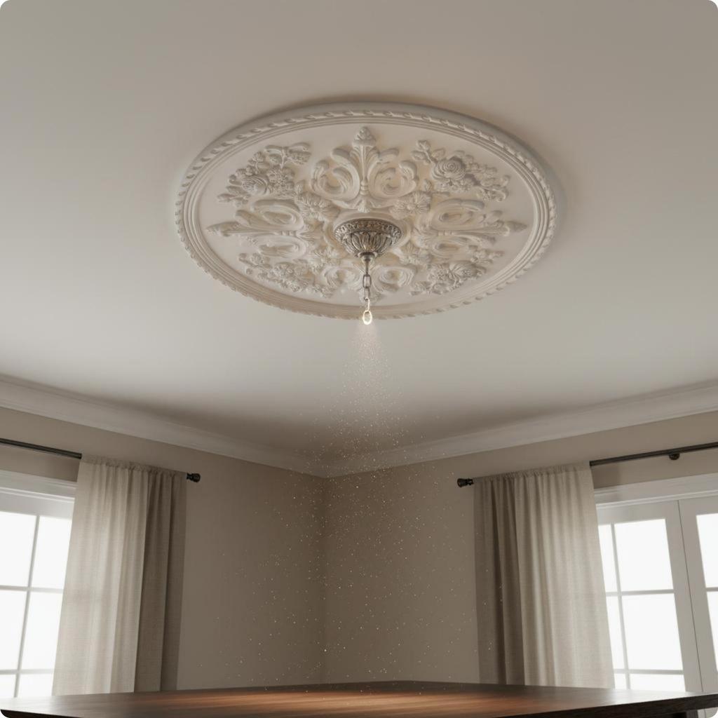 Ceiling Light Base Decorative Medallion PU Material Luxury Interior Decoration