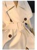 Rongtai Retro British Double-Breasted Tie-Waist Trench Coat for Women - 2025 Spring Collection