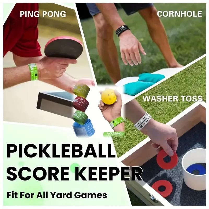 4Pcs Pickleball Scorekeeper Wristbands Quick-Score Playback Design Adjustable Grip Compatible With Pickleball Table Tennis