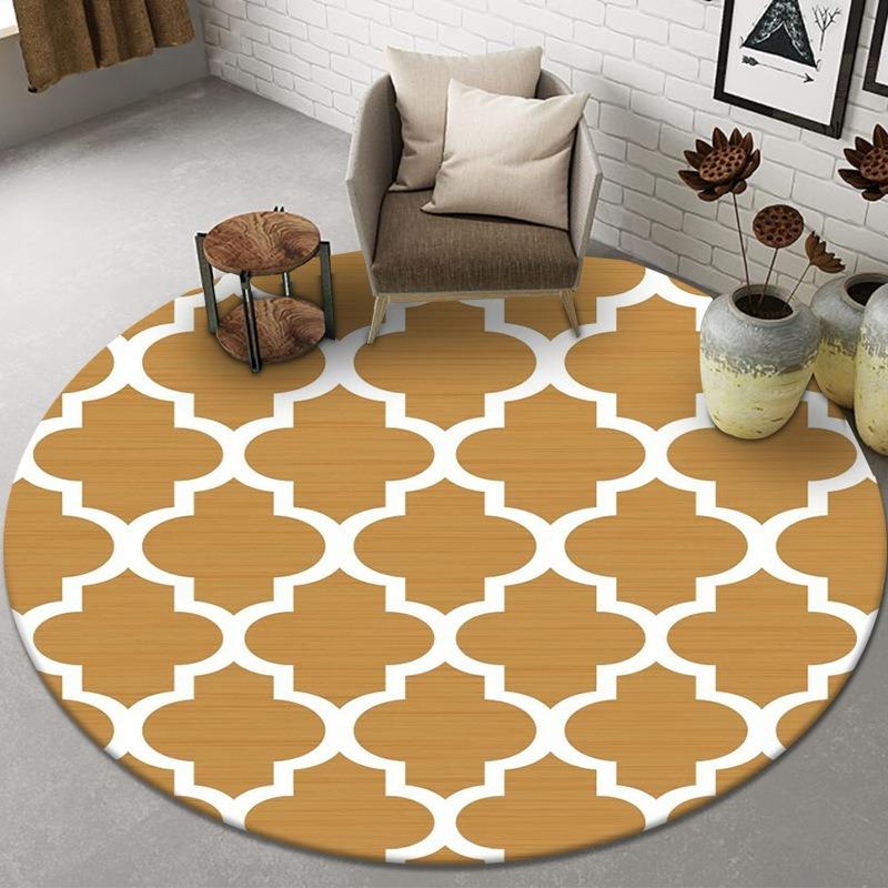 Bardzo Abstrakcyjny Okrągły Dywanik do Krzesła Wiszącego Stolika Kawowego Antypoślizgowy Okrągły Dywanik Dekoracyjny do Salonu Sypialni Podłogi