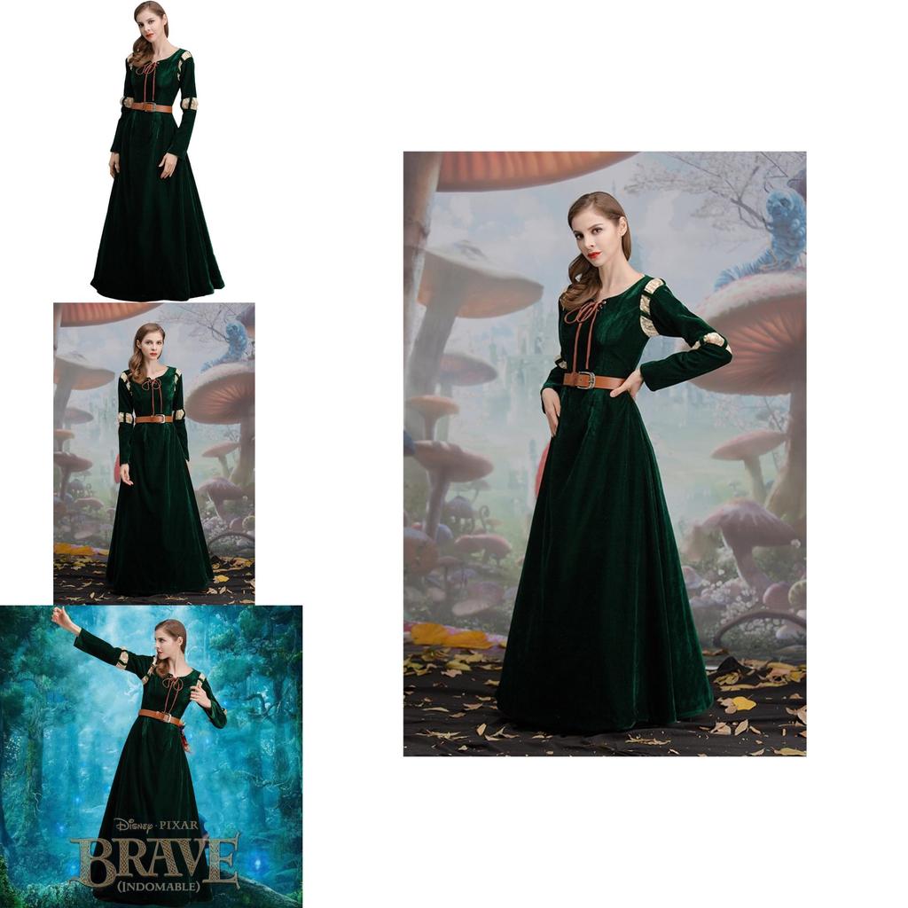Disney Brave Merida Princess Costume Adult Dress High Quality Cosplay Suit For Halloween Party