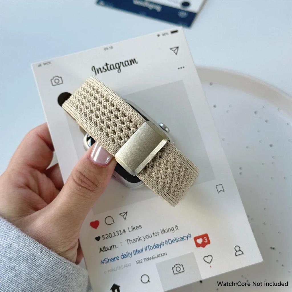 Braided Band For Apple Watch Strap Ultra 2 49mm 40 44mm 45mm 46mm 41mm 38 Magnetic Nylon Bracelet iWatch series 10 9 8 7 6 se