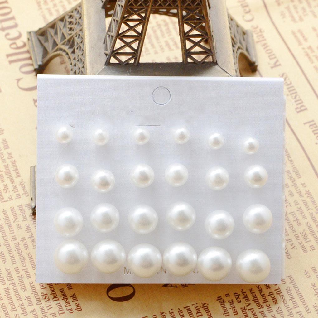12 Pair/Set Bohemian Women Pearl Earrings Kit Girl Wedding Prom Party Ear Rings Simple Vintage Ear Studs