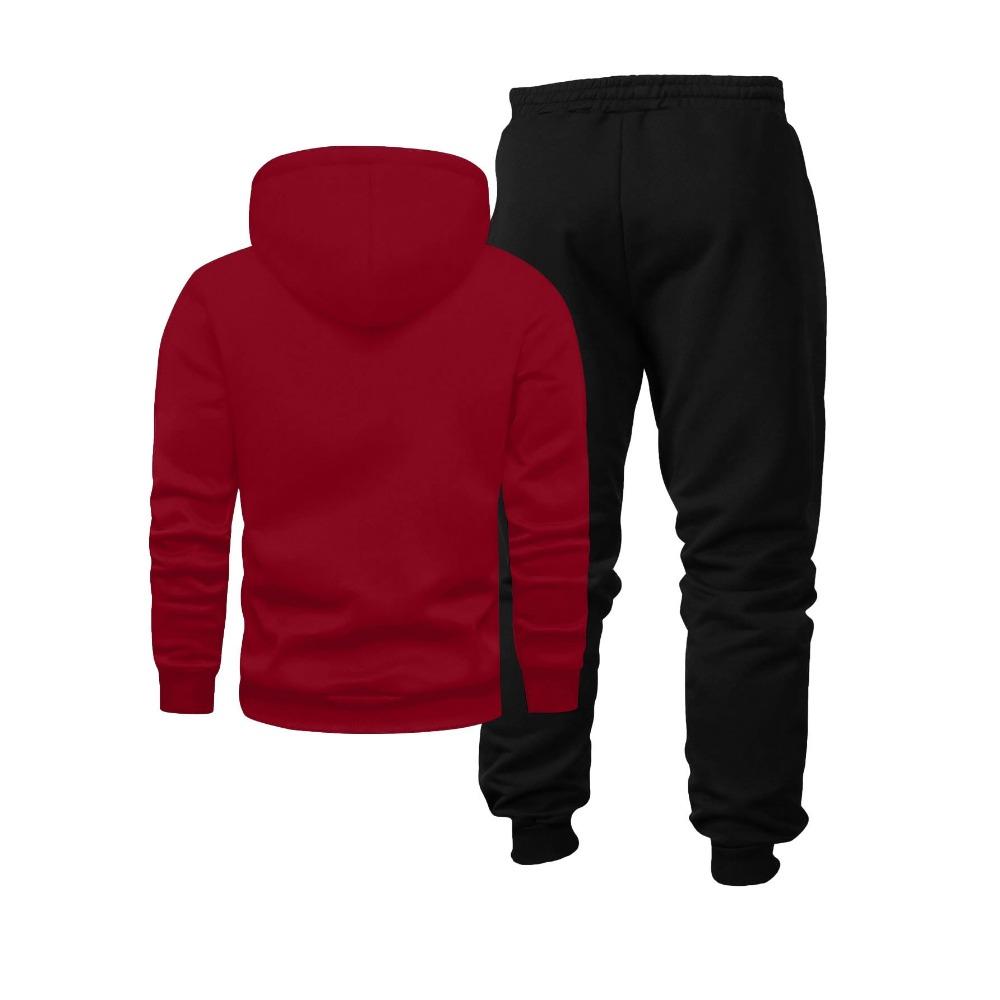 Men'S Two Piece Casual Hoodie Set with Drawstring, Suitable for Autumn And Winter, Featuring a Loose Fitting Top And Matching Sweatpants