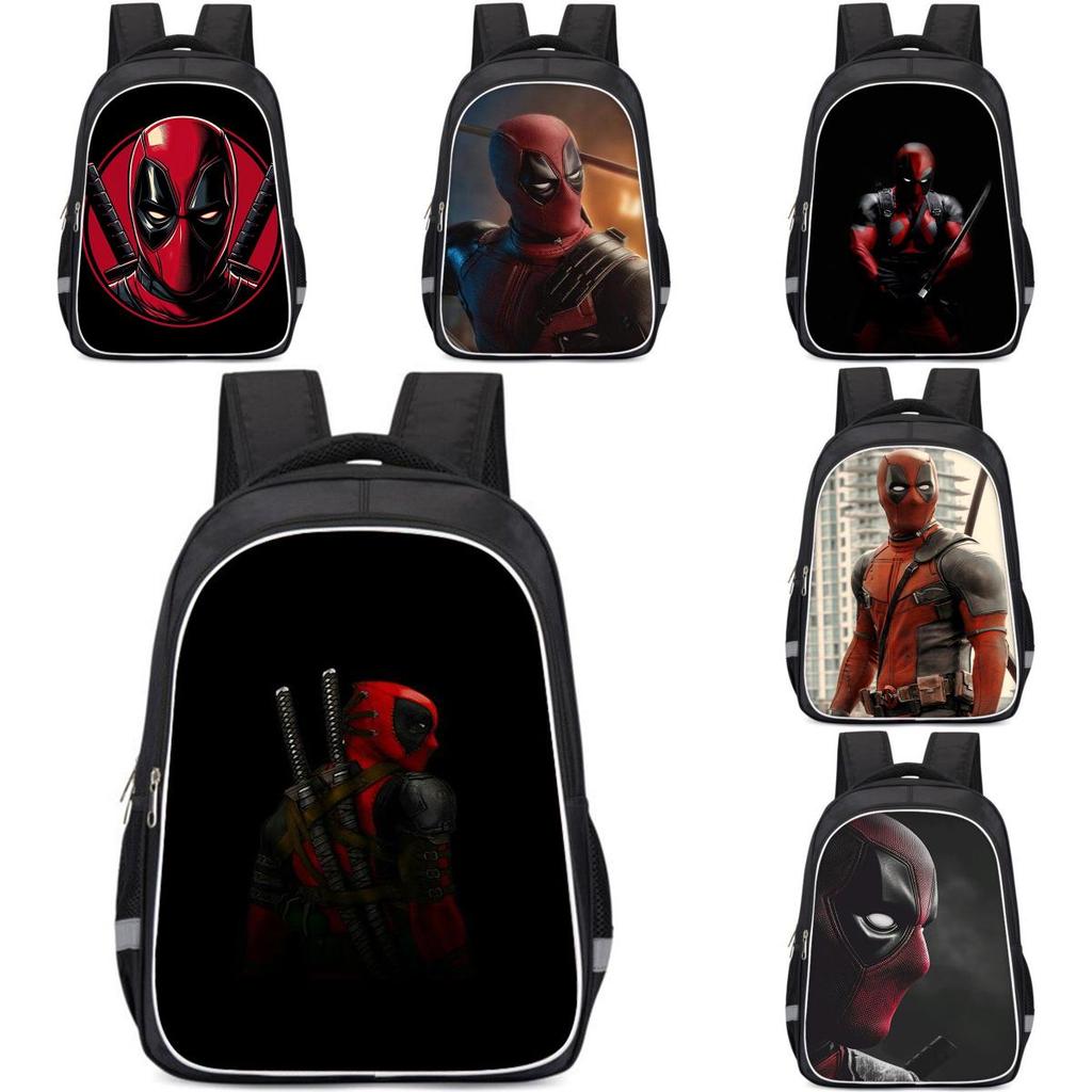 Spacious Deadpool Oxford Cloth Backpack For Kids School Lightweight And Durable