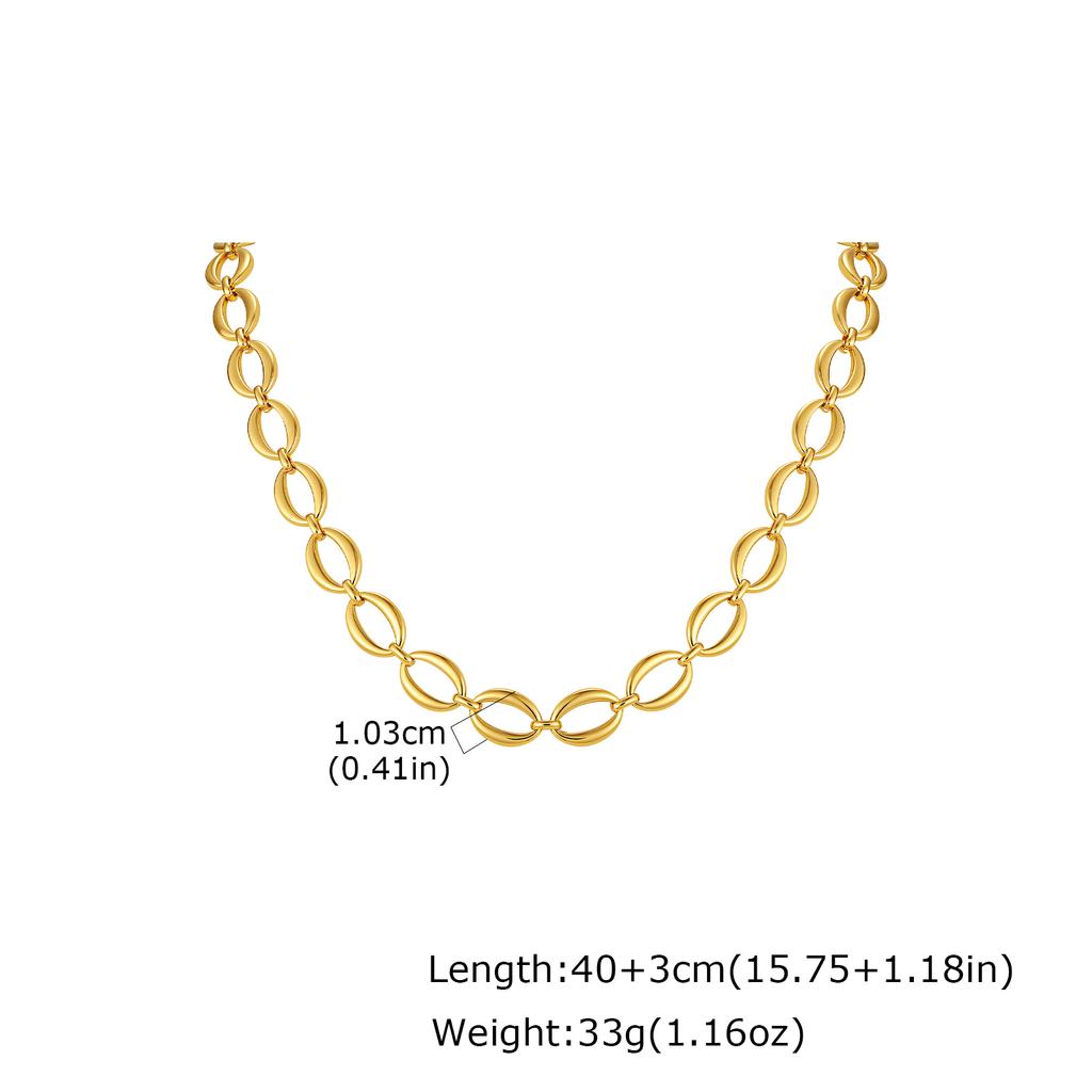 Solid Stainless Steel Chunky Chain Necklace for Women, Simple Link Chain Chokers, Fashion Non Tarnish Jewelry