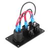 2-Gang Blue LED Rocker Switch Panel Circuit Breaker Dual USB Charger Car Truck