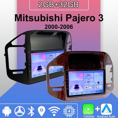 Autoradio Android Carplay pour Mitsubishi Pajero 3 2000-2006 Lecteur multimédia Unité principale Stéréo Navigation GPS BT WIFI 2 + 32 Go