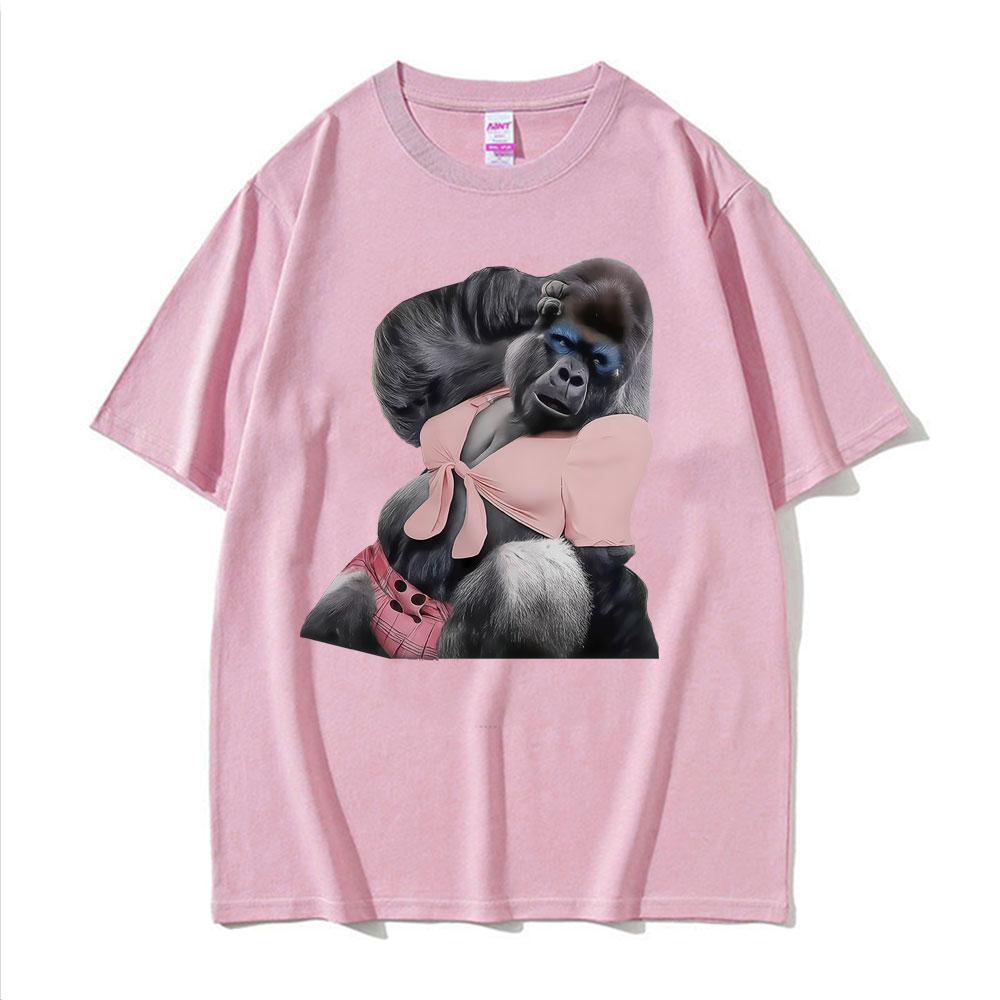 For Her Humor Funny Gorilla Meme Graphic T-shirt Men's Women Fashion Trending T Shirts Short Sleeves Oversized Hot Sale T-shirts