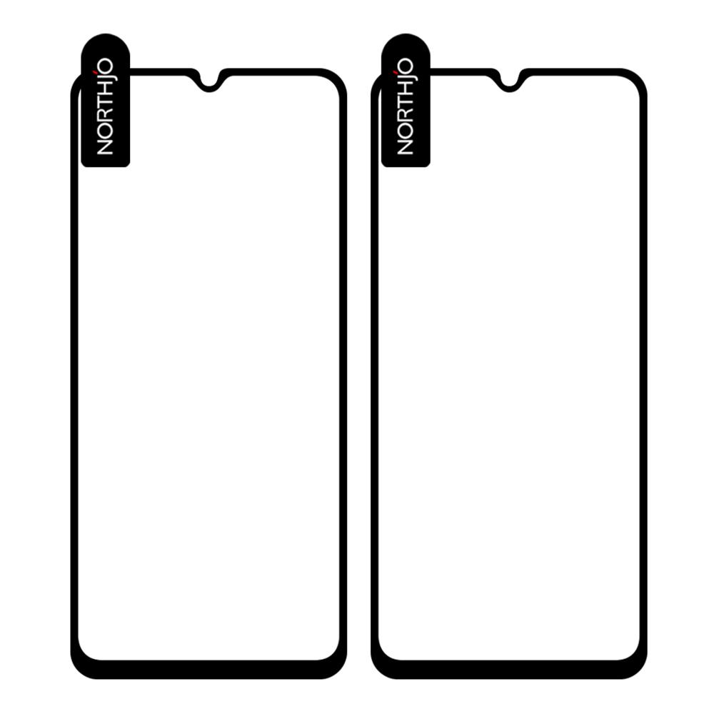 

NORTHJO 2Pcs A+ Phone Screen Protector for Samsung Galaxy A34 5G,0.3mm 2.5D High Aluminum-silicon Glass Silk Printing Film Black