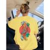 Harajuku Japan Tokyo Koi Print T-Shirt Women Summer Breathable Short Sleeve Clothing Multicolor Crewneck Tee Shirt