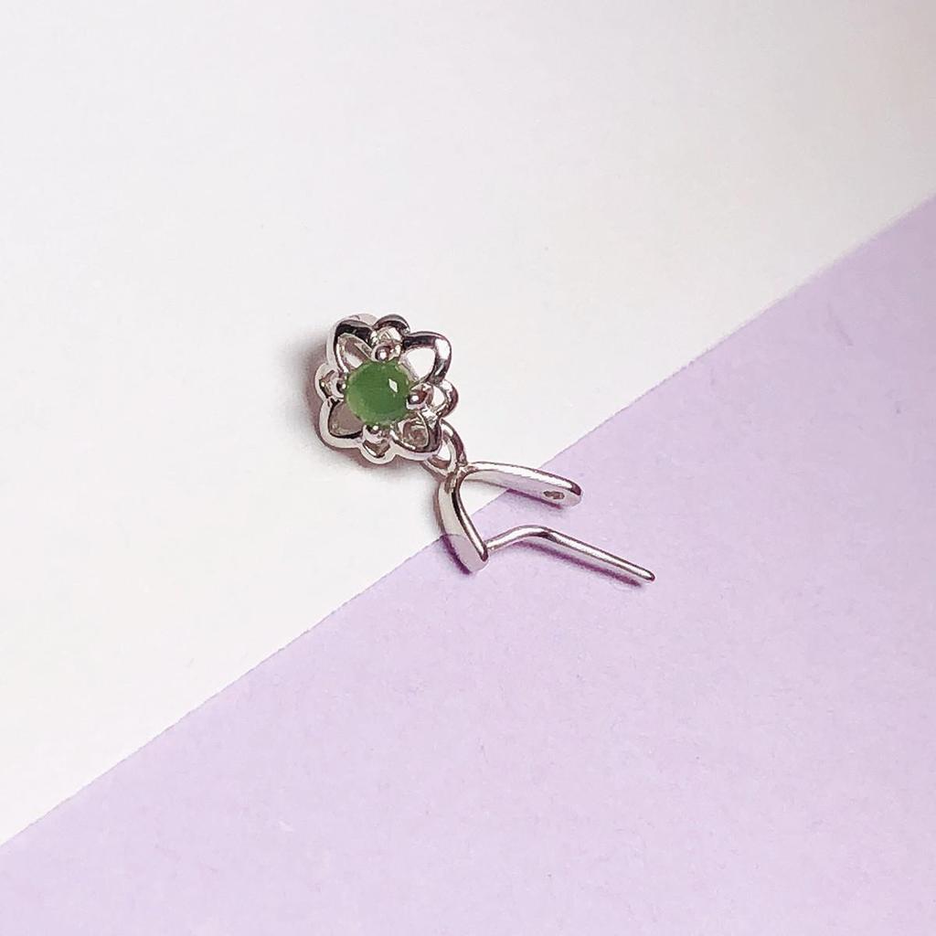 18K Gold Buckle Necklace with Buddha Charm and Top Bead Clasp 925 Sterling Silver Plated, Free Shipping