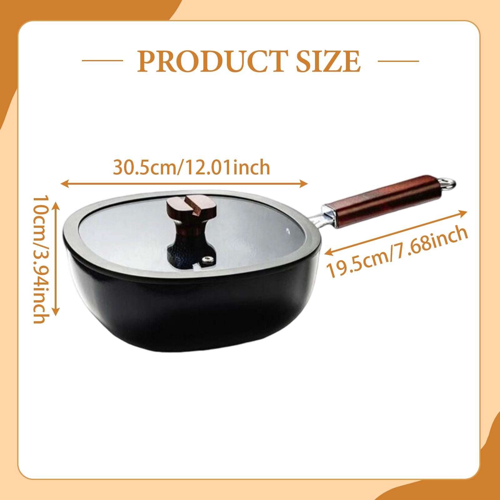 

Frying Pan Non Stick with Handle Cooking Pot Lightweight Cooker Stockpot Iron Milk Pan for Vegetable Home Household Soup Stew