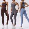 Yoga Bodysuit Women's Bra Nude Feel Sports Workout Clothes Training Dance One-Piece Hip Lifting Running Trousers Tight