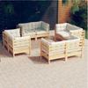 Day and Night - Day and Night Garden Furniture 8 Pieces Cream Pine Wood Cushions