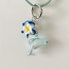 Delicate Floral Dolphin Keychain Lightweight Plastic Design Hanging Ornament Versatile Decoration For Keys Phones