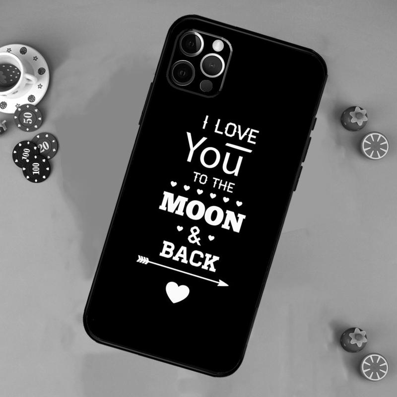 Love You To The Moon And Back Art Phone Case For iPhone 17 Air 13 16 15 11 12 14 Pro Max 13 12 mini 15 16 Plus 16e Cover Funda